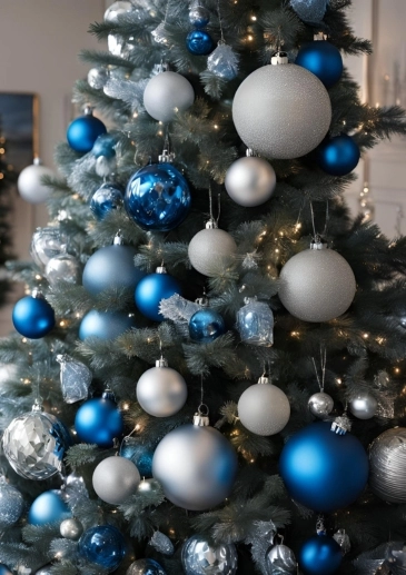 Christmas Tree Blue and Silver Deluxe