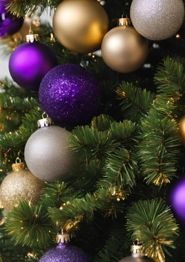 Christmas Tree Gold and Purple Standard