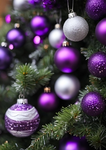 Christmas Tree Purple and Silver Deluxe