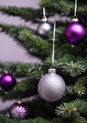 Christmas Tree Purple and Silver Standard