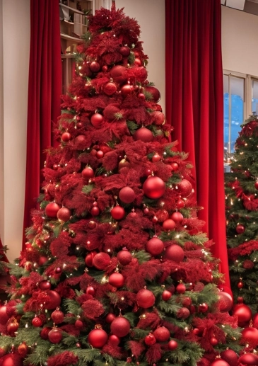 Delxue Christmas Tree Red