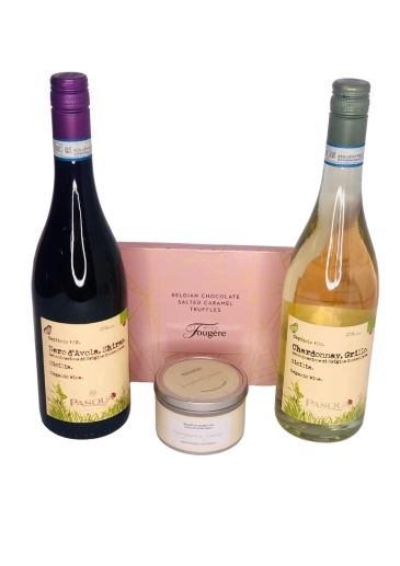 Booker Flowers and Gifts Liverpool Red and White Wine Candle and Chocolates