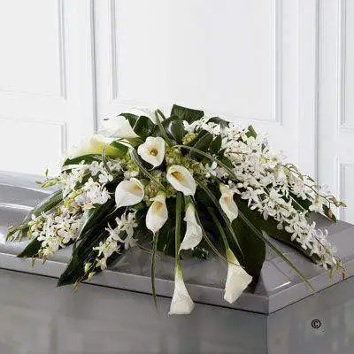 Calla Lily and Orchid Casket Spray