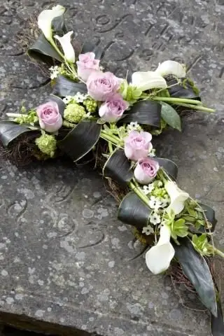 Calla Lily and Rose Funeral Cross