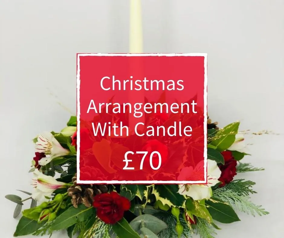 Christmas Florist Choice 70 - Arrangement With Candle