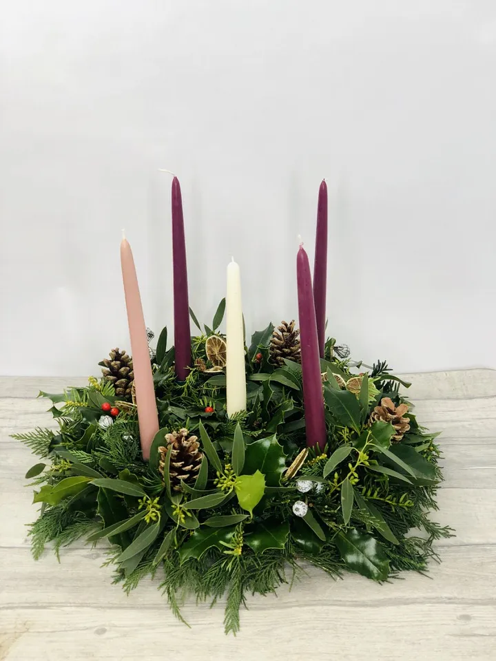 Christmas Advent Wreath With Candles