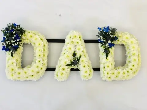 DAD Funeral Flowers In White