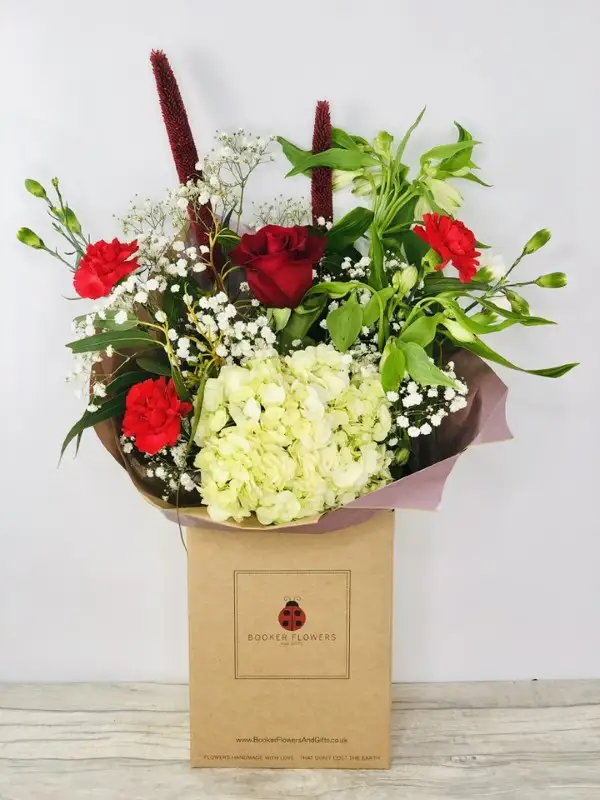 Dashing Through The Snow Red And White Christmas Bouquet