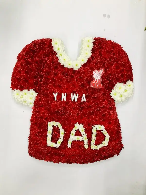 Liverpool Football Shirt Funeral Tribute