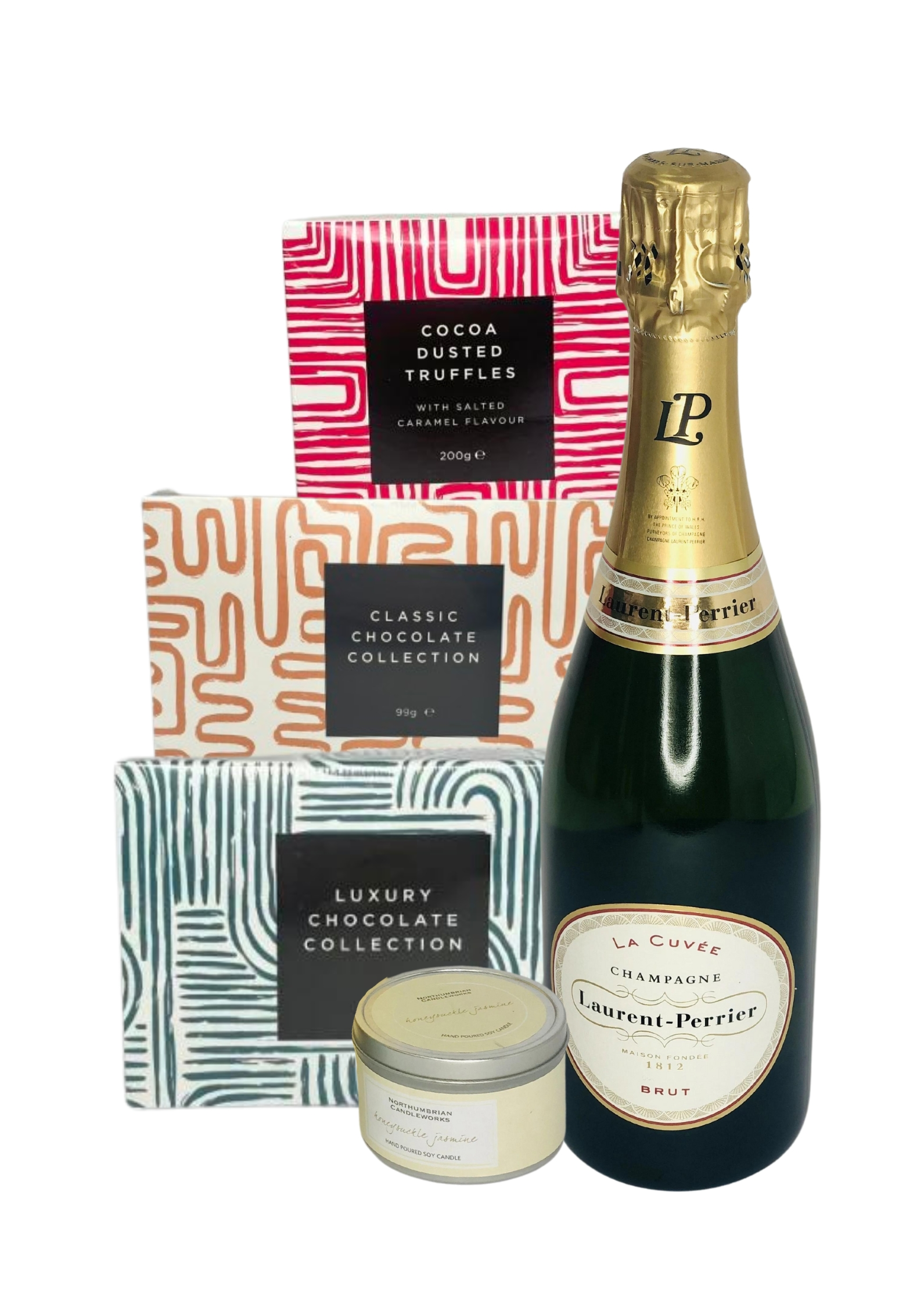 Luxury Bubbles and Truffles Gift Set - Champagne Chocolates Candle