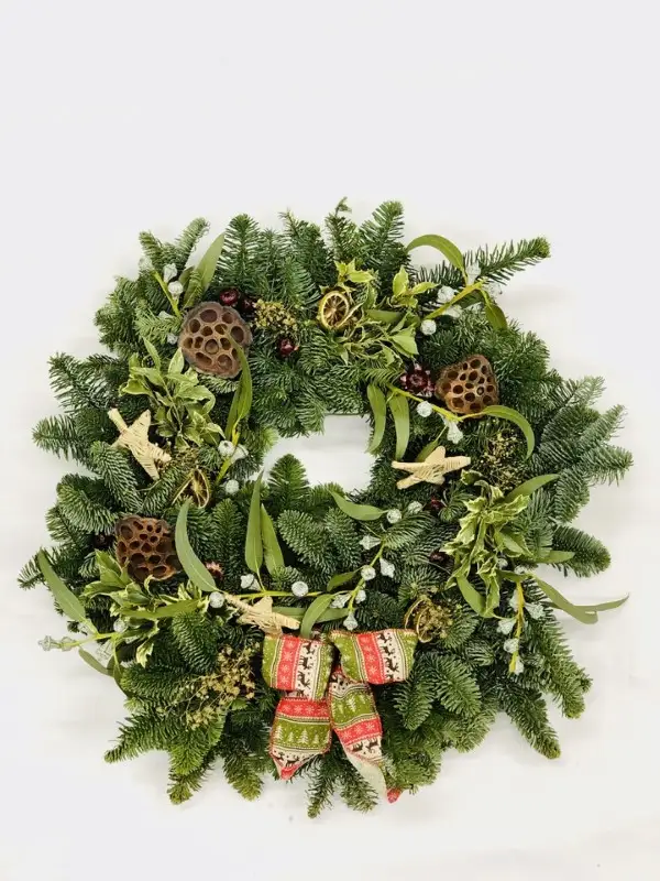 Natural Nordic Luxury Christmas Door Wreath - Large
