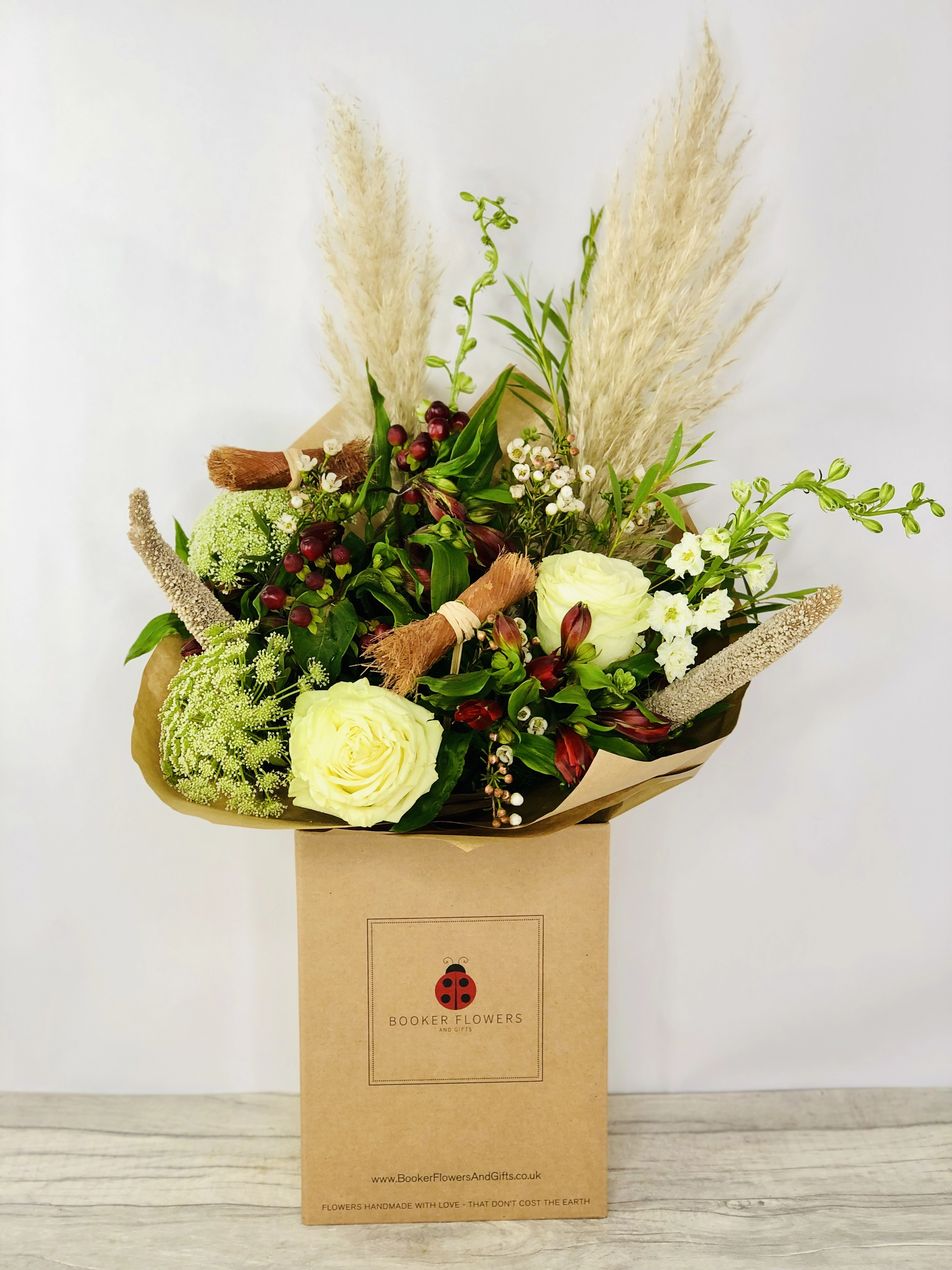 Natural Christmas Bouquet with Pampas