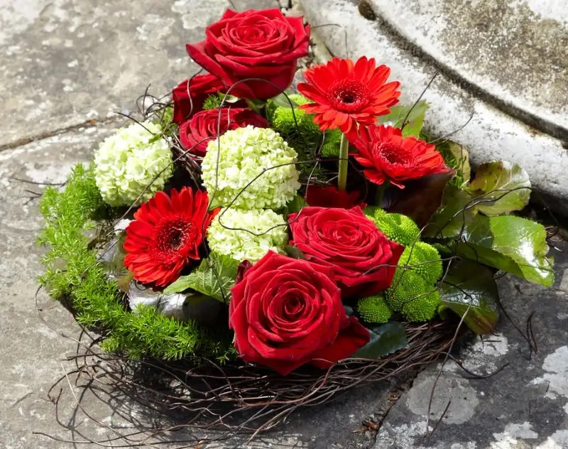 Red and Green Posy Flower Arrangement