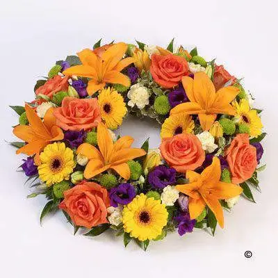 Rose and Lily Wreath - Vibrant Large