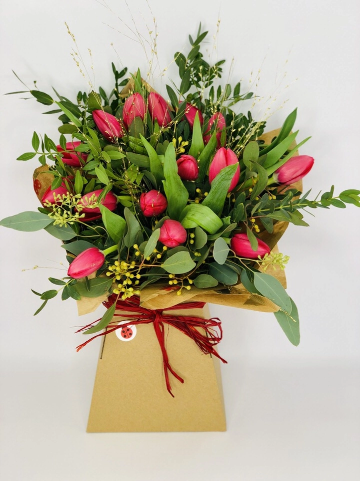 Rudolph The Red Tulip Christmas Bouquet