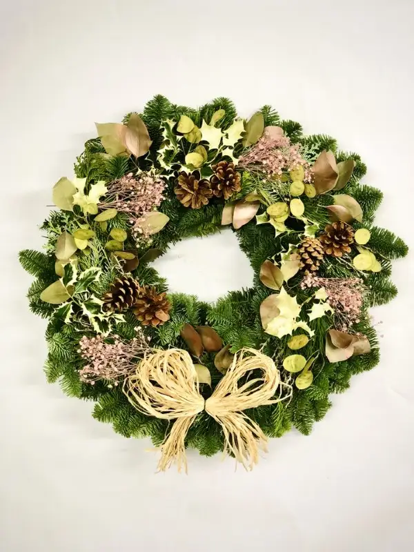 Sugar Plum Fairy Luxury Christmas Door Wreath with Dried Flowers - Large