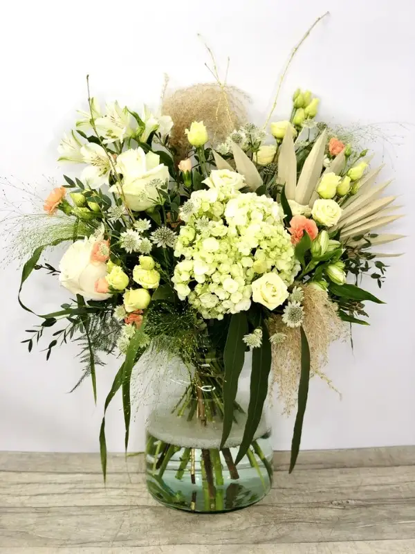 Sugar and Spice New Baby Vase of Neutral Flowers