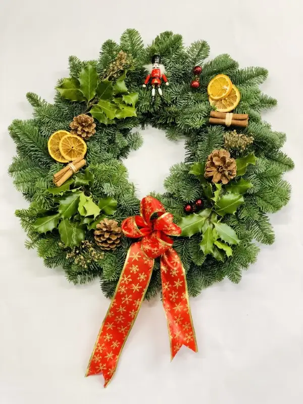 The Nutcracker Red and Gold Luxury Christmas Door Wreath - Standard