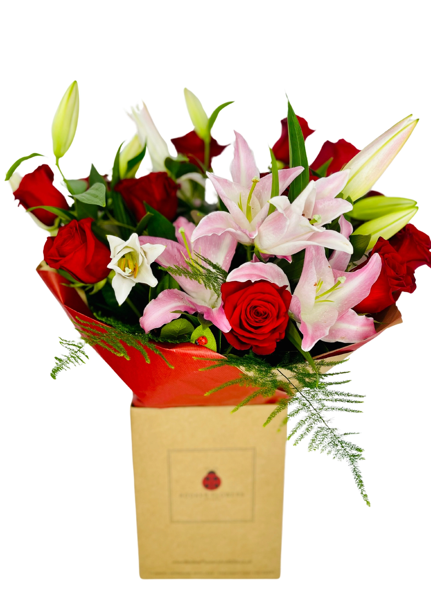 Valentines Roses and Lilies Endless Love