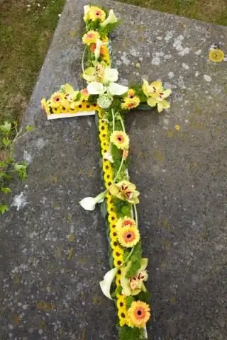 Yellow Funeral Cross Calla and Orchid