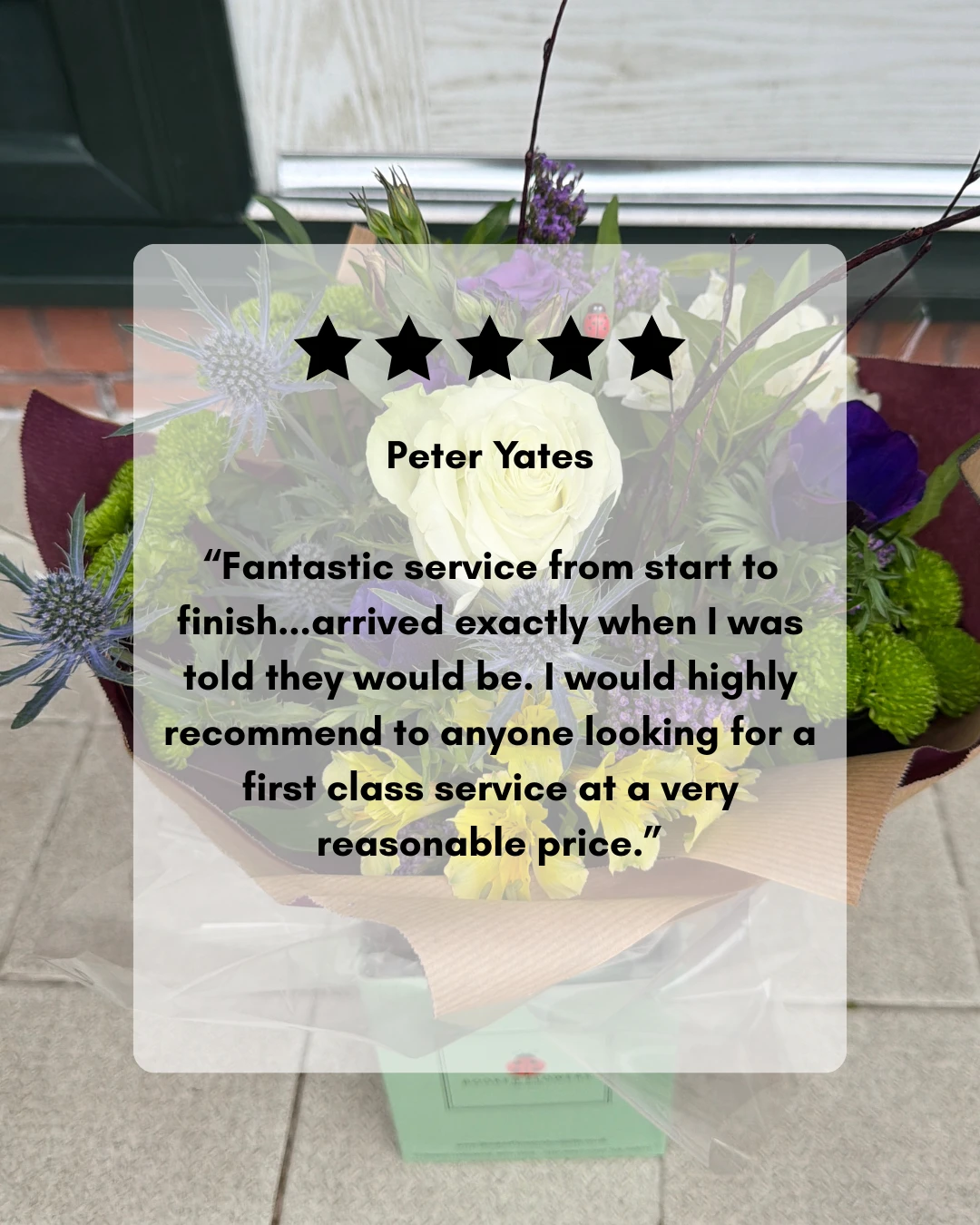 Peter Yates Reviewing Birthday Flowers Delivered in Liverpool