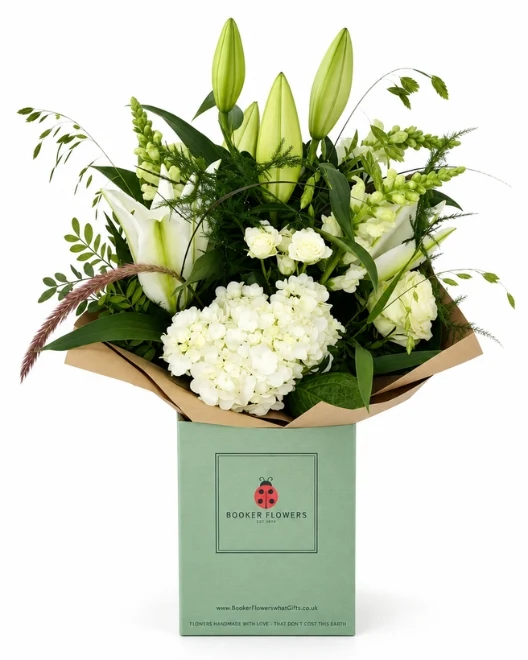 Wonderful White Rose Hydrangea and Lily Bouquet