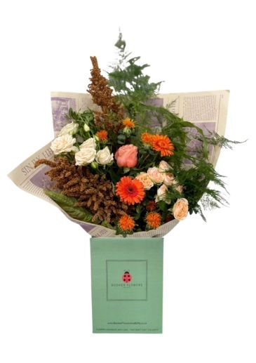 Autumn Embrace Peach and Orange Bouquet
