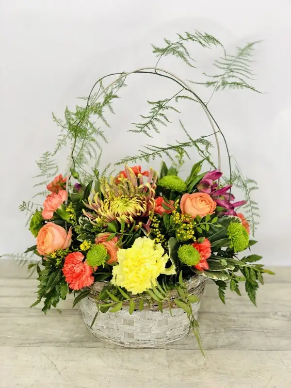 Basket Of Sunshine Autumn Flowers
