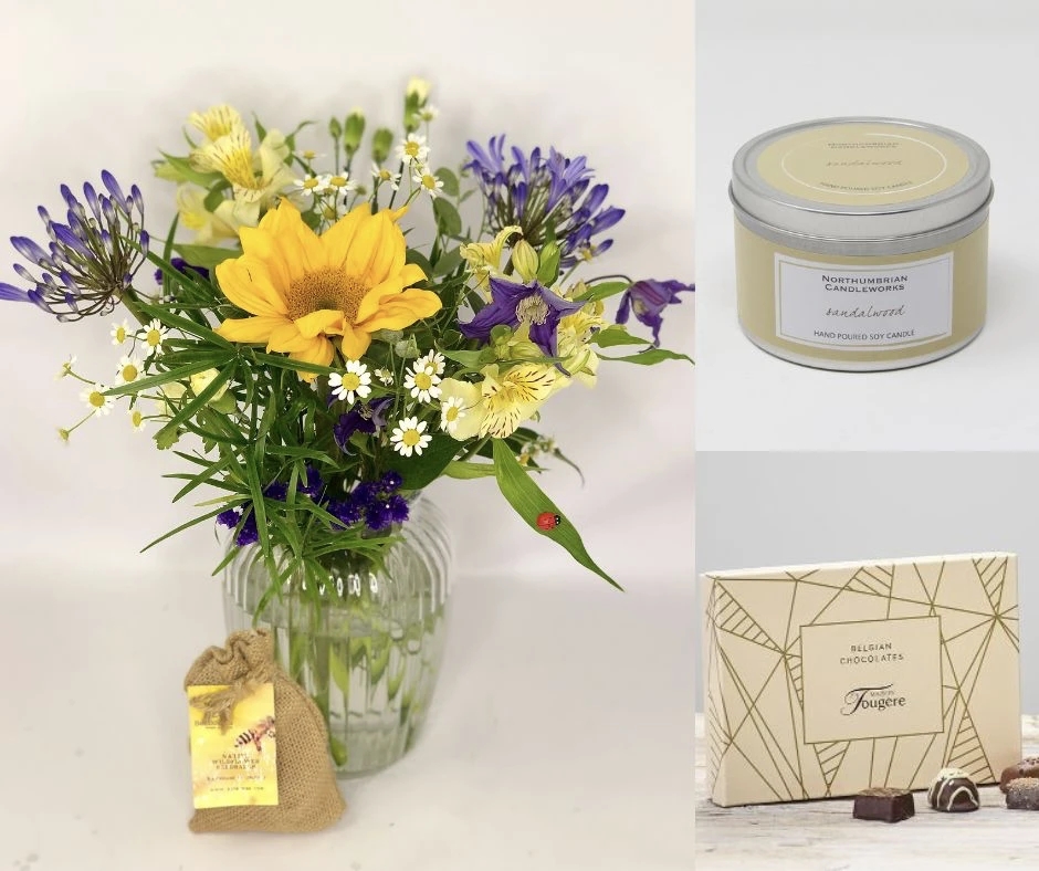 Bee Happy Sunflower Vase Gift Set