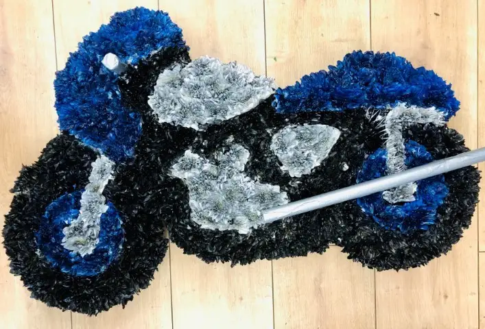 Blue Motorbike Funeral Tribute