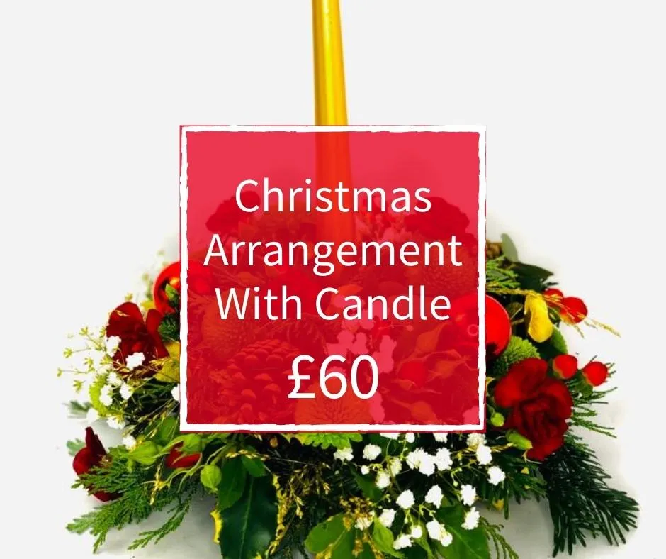 Christmas Florist Choice 60 - Arrangement With Candle