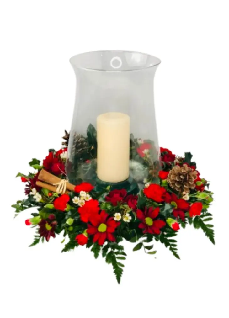 Christmas Hurricane Vase Table Arrangement Christmas Hurricane Vase Table Arrangement
