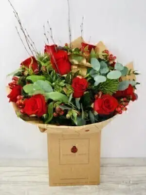 Christmas Red Rose Hand Tied Extra Large