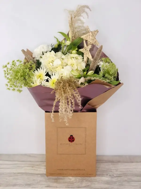 Christmas Snowflake White Handtied Bouquet