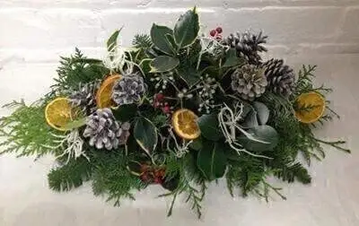 Christmas Table Centrepiece Whites - Small