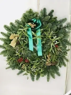 Christmas XL Door Wreath Green and Gold