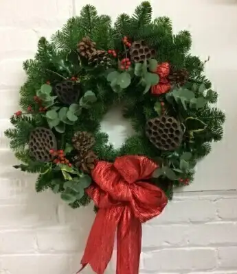 Deluxe Christmas Eucalyptus and Holly Wreath