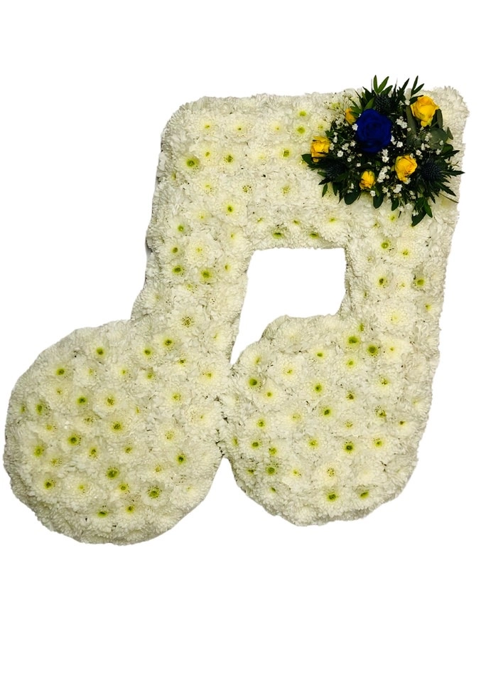Double Clef Musical Note Funeral Flowers