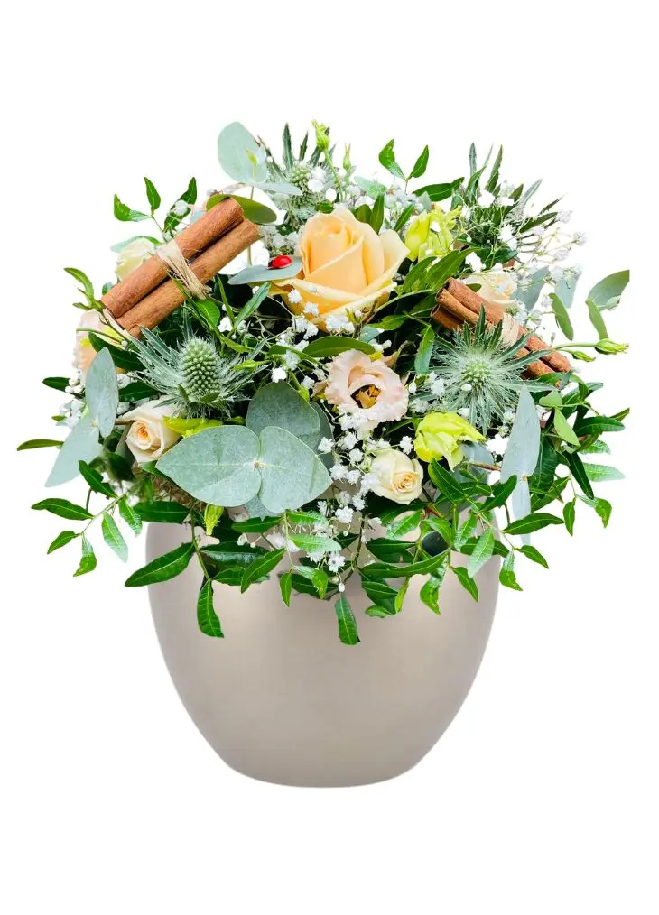 Festive Peach Harmony Christmas Arrangement for a Table Festive Peach Harmony Christmas Arrangement for a Table