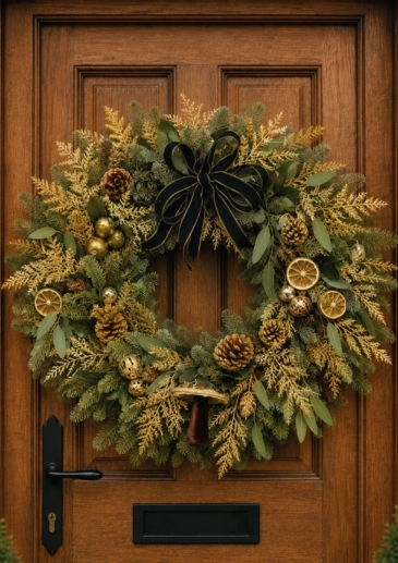 Golden Forest Luxury Christmas Door Wreath