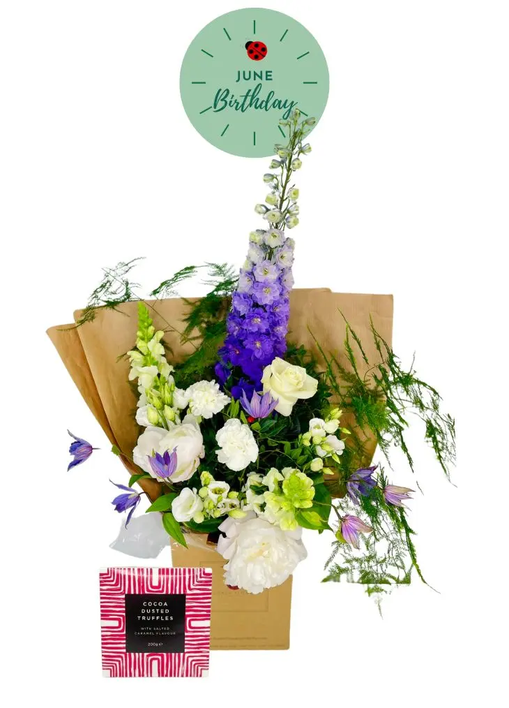 June Birth Flower Bouquet and Chocolates