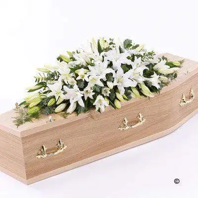 Lily Casket Spray - White Large Lily Casket Spray - White Large