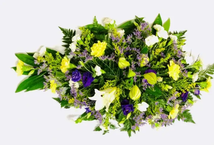 Lily and Iris Teardrop Spray - Lemon and Blue Extra Large