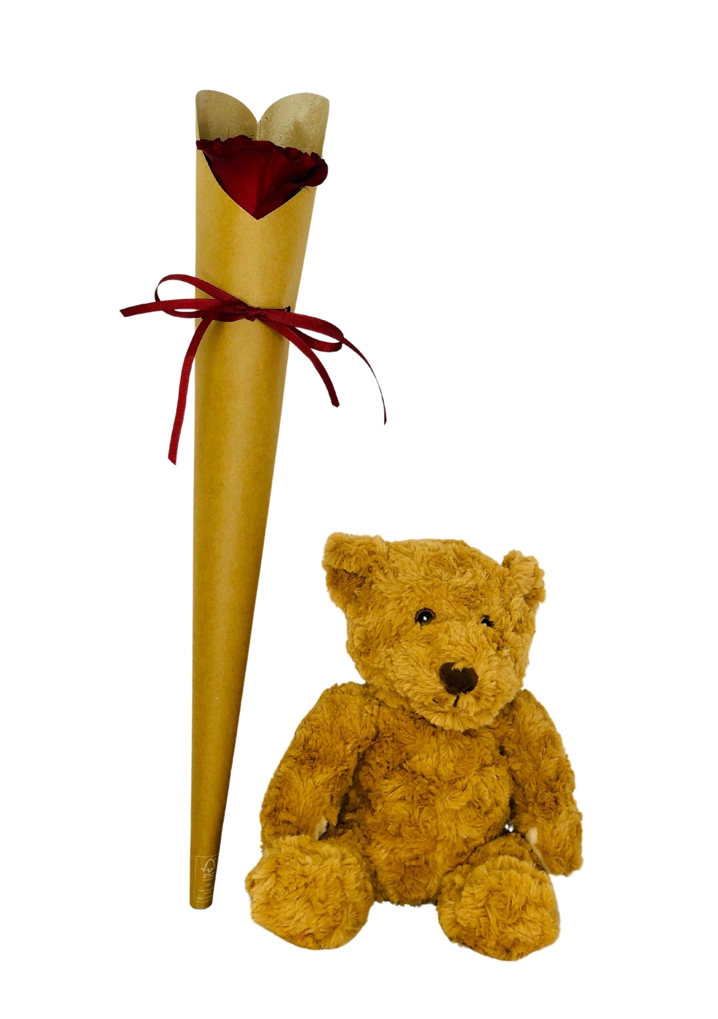 Love You Beary Much Valentines Rose