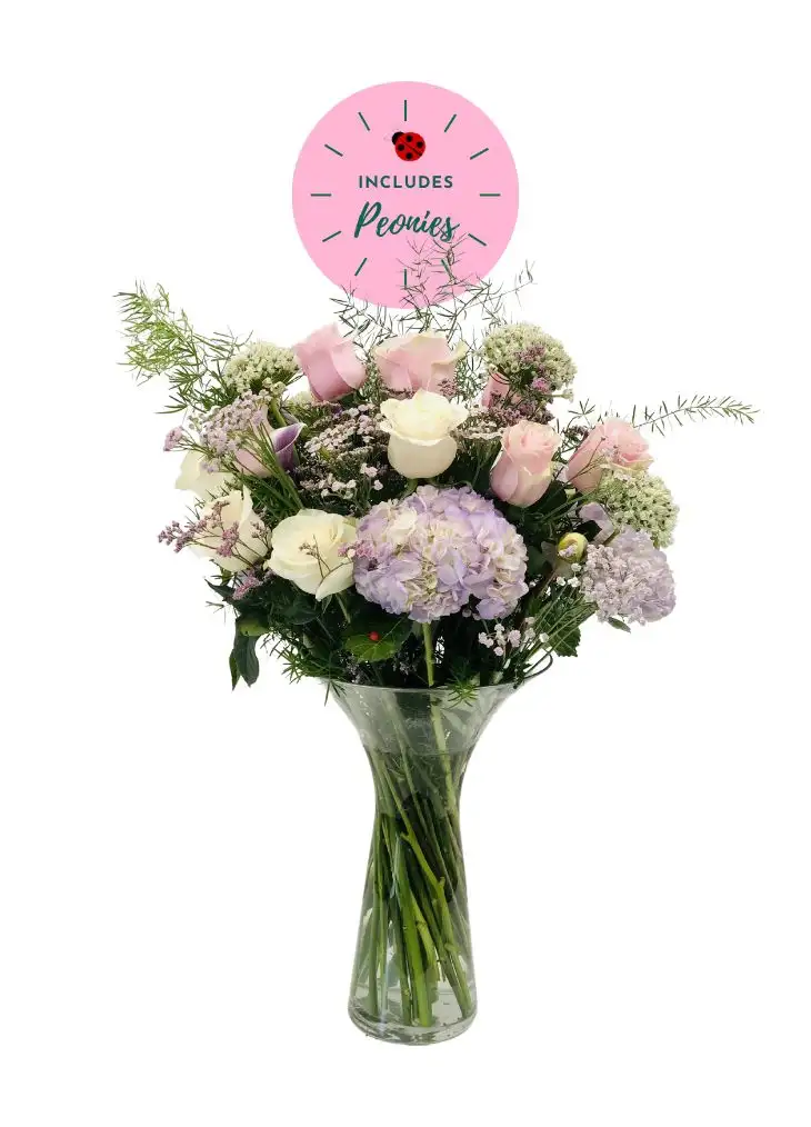 Luxury Rose Hydrangea Peony and Calla Vase