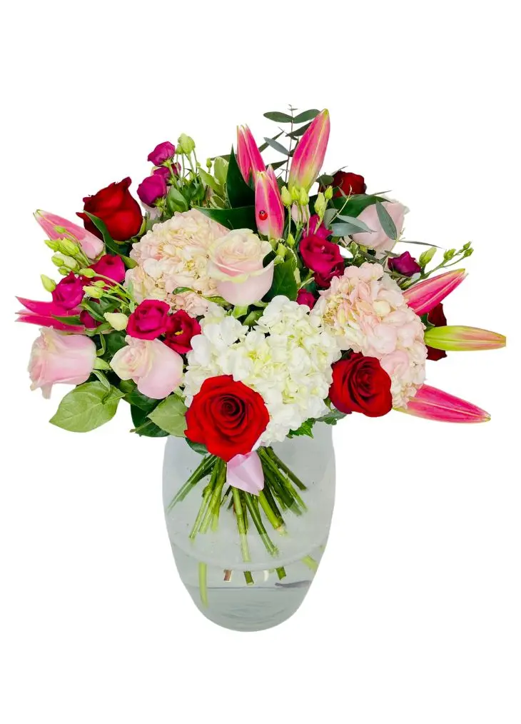 Luxury Valentines Flowers in Vase Delivery