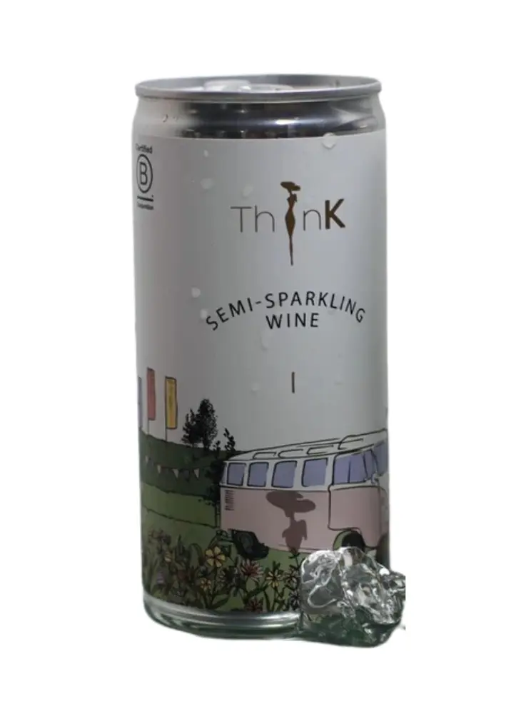 Miniature ThinK Semi Sparkling Wine Organic And Vegan Can Miniature ThinK Semi Sparkling Wine Organic And Vegan Can