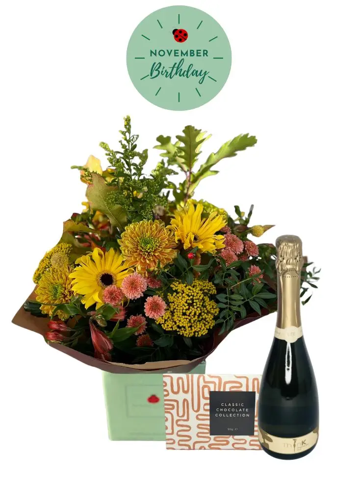 November Birthday Flowers Gift Set