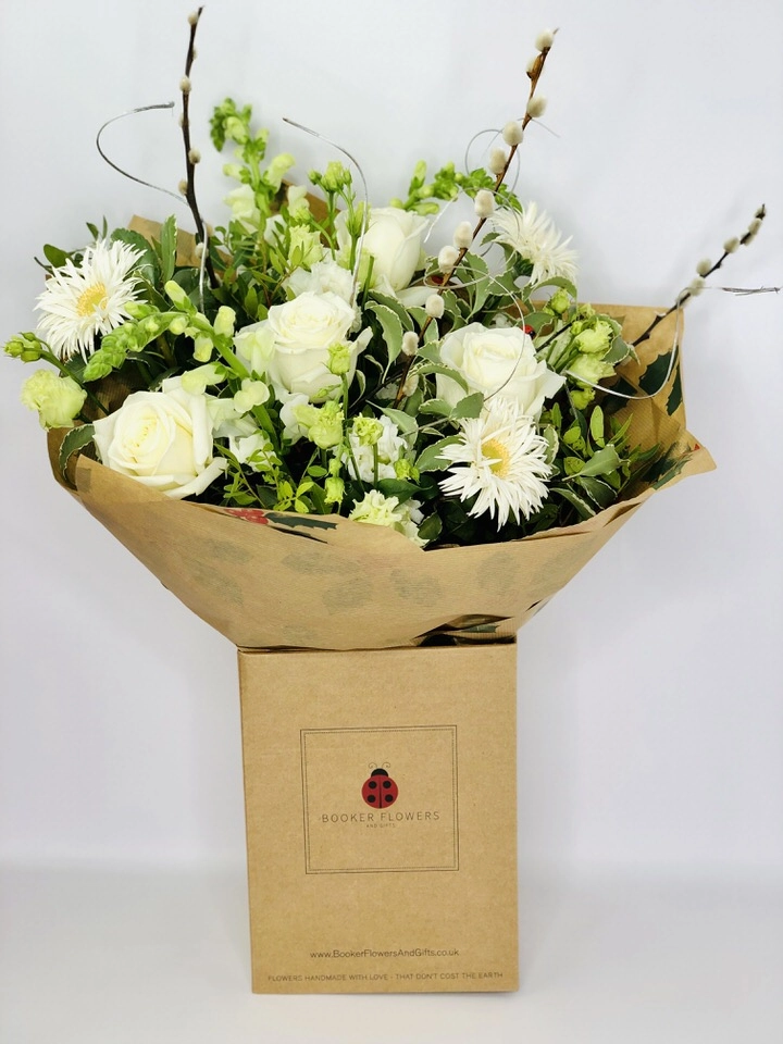 Pet Friendly White Christmas Handtied Bouquet