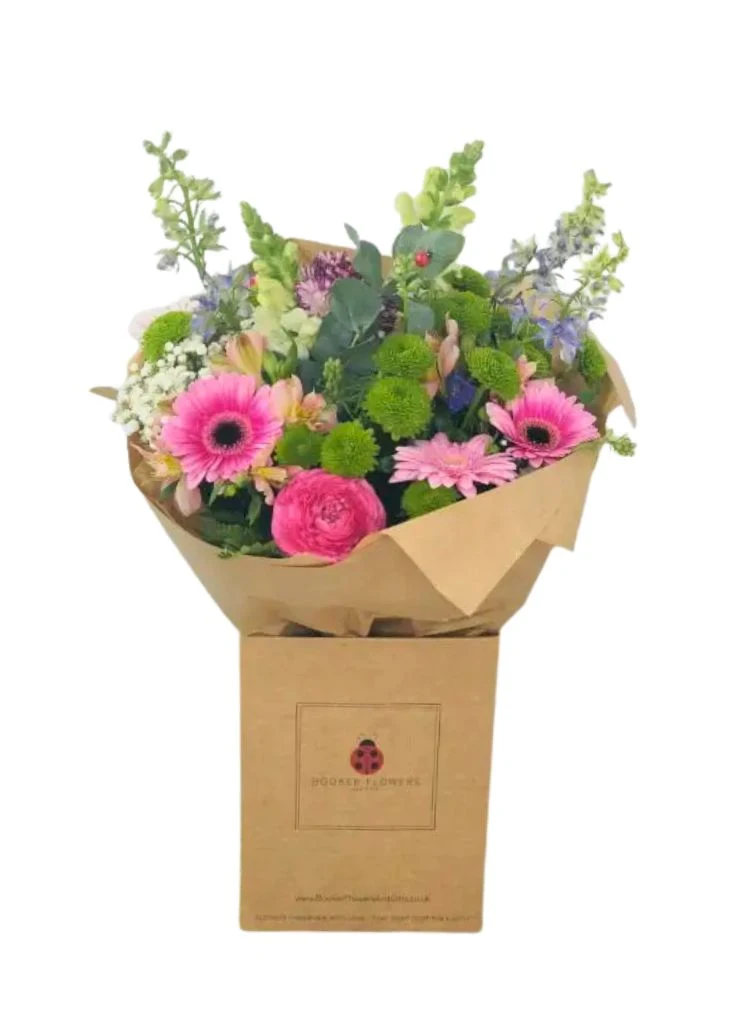 Pink and Blue Summer Handtied Large Bouquet